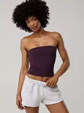 American Eagle Soft & Sexy Ribbed Tube Top Burgundy Women's Small